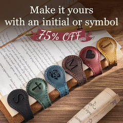 Personalized Magnetic Leather Bookmark