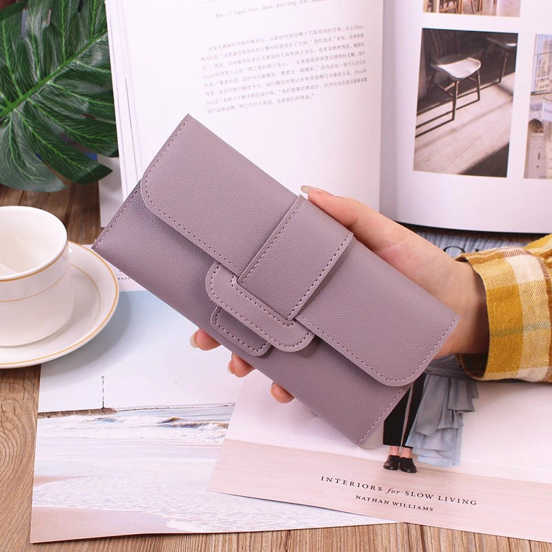 PU Leather Women Wallets Luxury Long