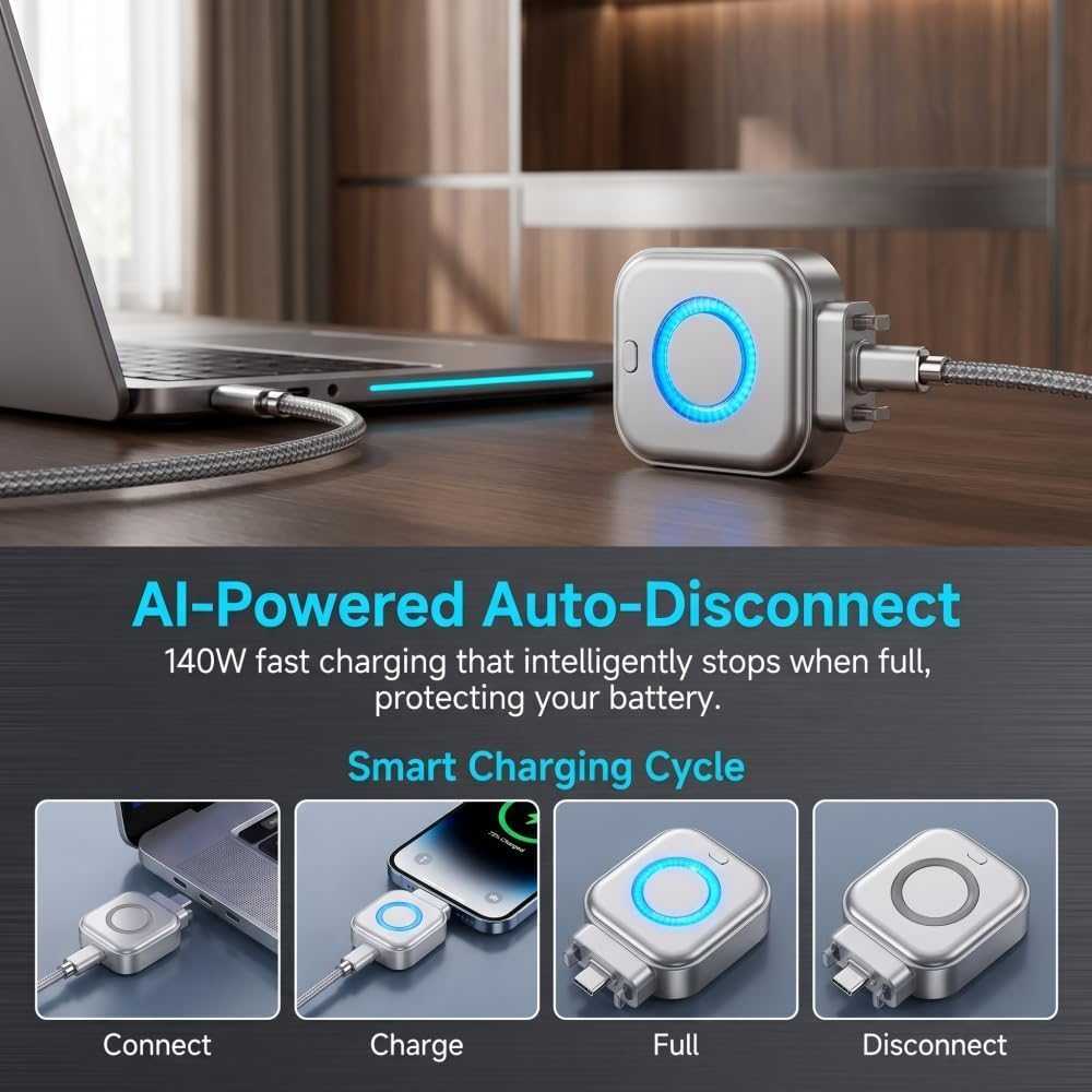 AI Smart Auto-Stop Charging Adapter |Habi Mart