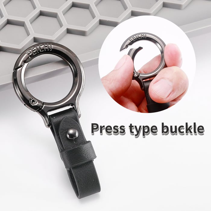 Portable Zinc Alloy Leather Keychain