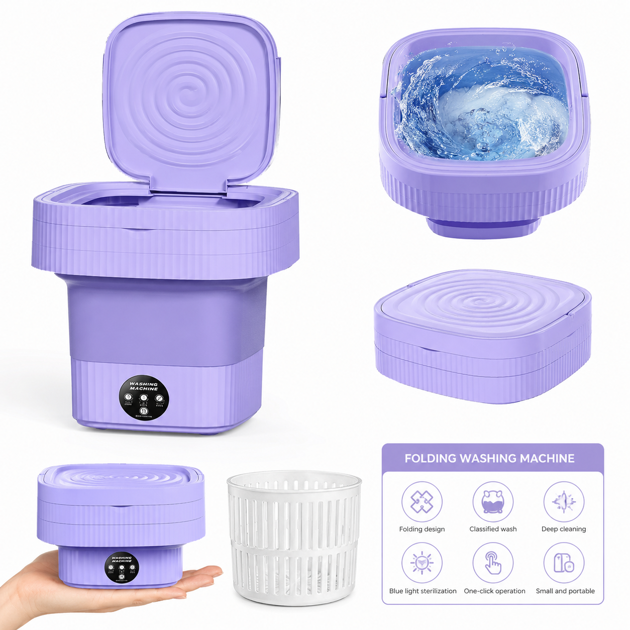 Mini Washing Machine Portable – Compact Electric Washer for Kids Clothes, Baby Items & Underwear | Habi Mart