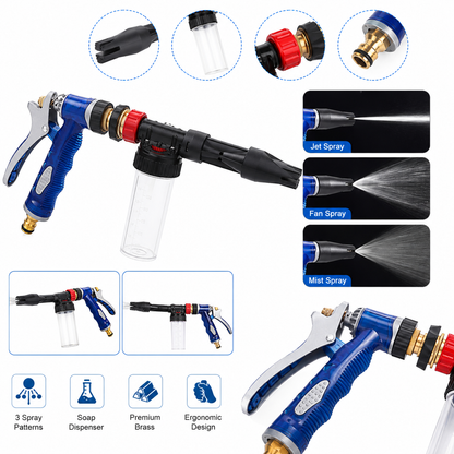 Multifunctional Foam Car Wash Water Gun – High-Pressure Car Cleaning Spray Nozzle with Foam Sprayer |Habi Mart