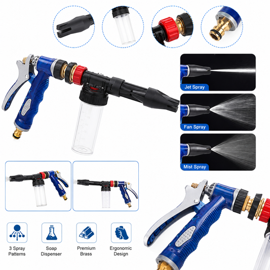 Multifunctional Foam Car Wash Water Gun – High-Pressure Car Cleaning Spray Nozzle with Foam Sprayer |Habi Mart