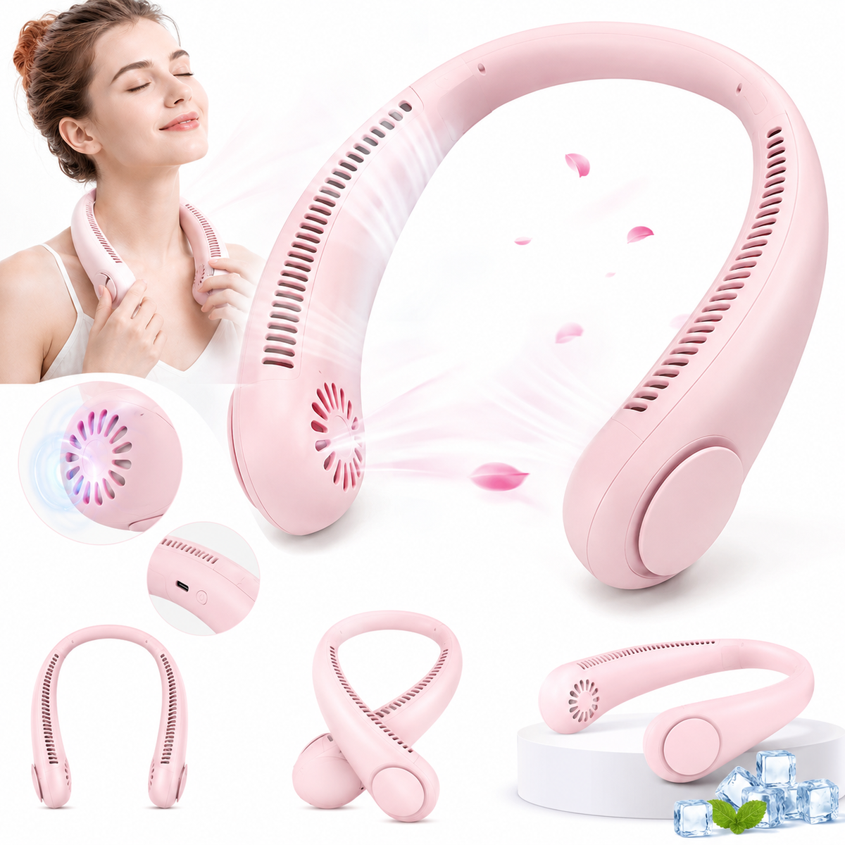 Portable Neck Fan – Hands-Free Personal Cooling Fan |Habi Mart