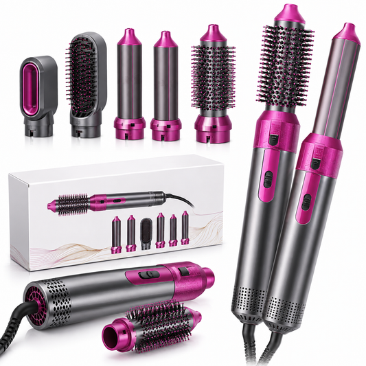 5-in-1 Hot Air Brush Styler – Hair Dryer & Styling Brush |Habi Mart