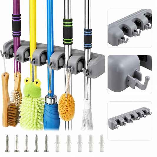 Brooms & Toiletries Organizer – Multi-Purpose Cleaning Tools & Bathroom Storage Holder |Habi Mart
