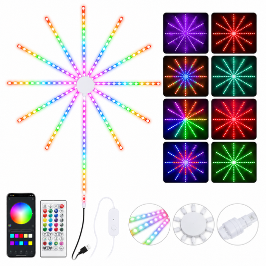 Smart Firework LED Lights – RGB Music Sync Lights with App & Remote |Habi Mart
