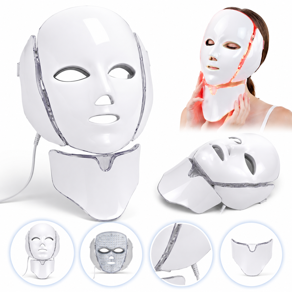 LED Red Light Therapy Face Mask – LED Facial Skin Care |Habi Mart