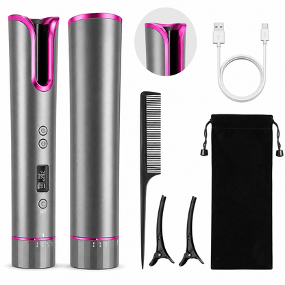 Automatic Cordless Hair Curler – Portable Wireless Curling Wand |Habi Mart