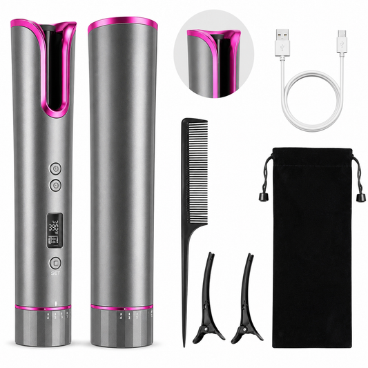 Automatic Cordless Hair Curler – Portable Wireless Curling Wand |Habi Mart