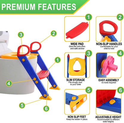 Children Toilet Ladder – Adjustable Toilet Step Stool & Potty Training Seat |Habi Mart