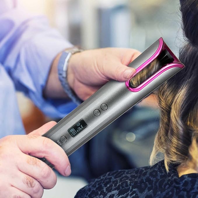 Automatic Cordless Hair Curler – Portable Wireless Curling Wand |Habi Mart