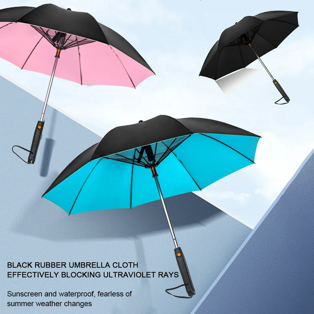 Built-In Cooling Fan and Mist Spray Fan Umbrella