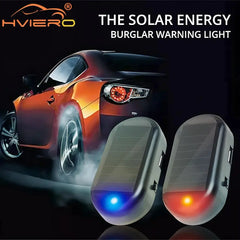 Car Anti-Theft Caution LED Light Red Blue Universal Car Solar Power Alarm