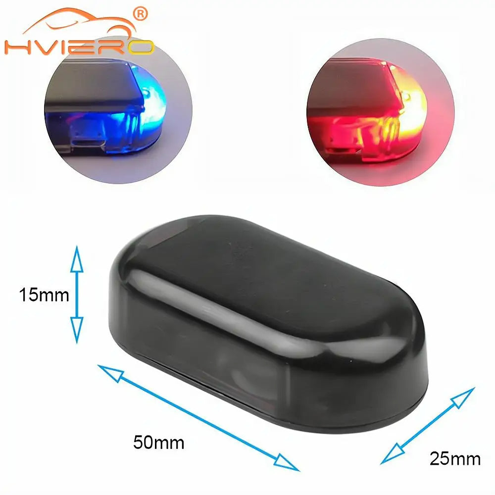 Car Anti-Theft Caution LED Light Red Blue Universal Car Solar Power Alarm