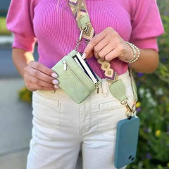 Crossbody Phone Strap with Zippered Pouch