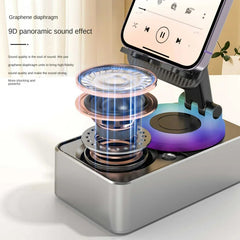 📱 3 In 1 Mobile Phone Bracket Bluetooth Speaker Power Bank Rotating Foldable Lazy Desktop Holder