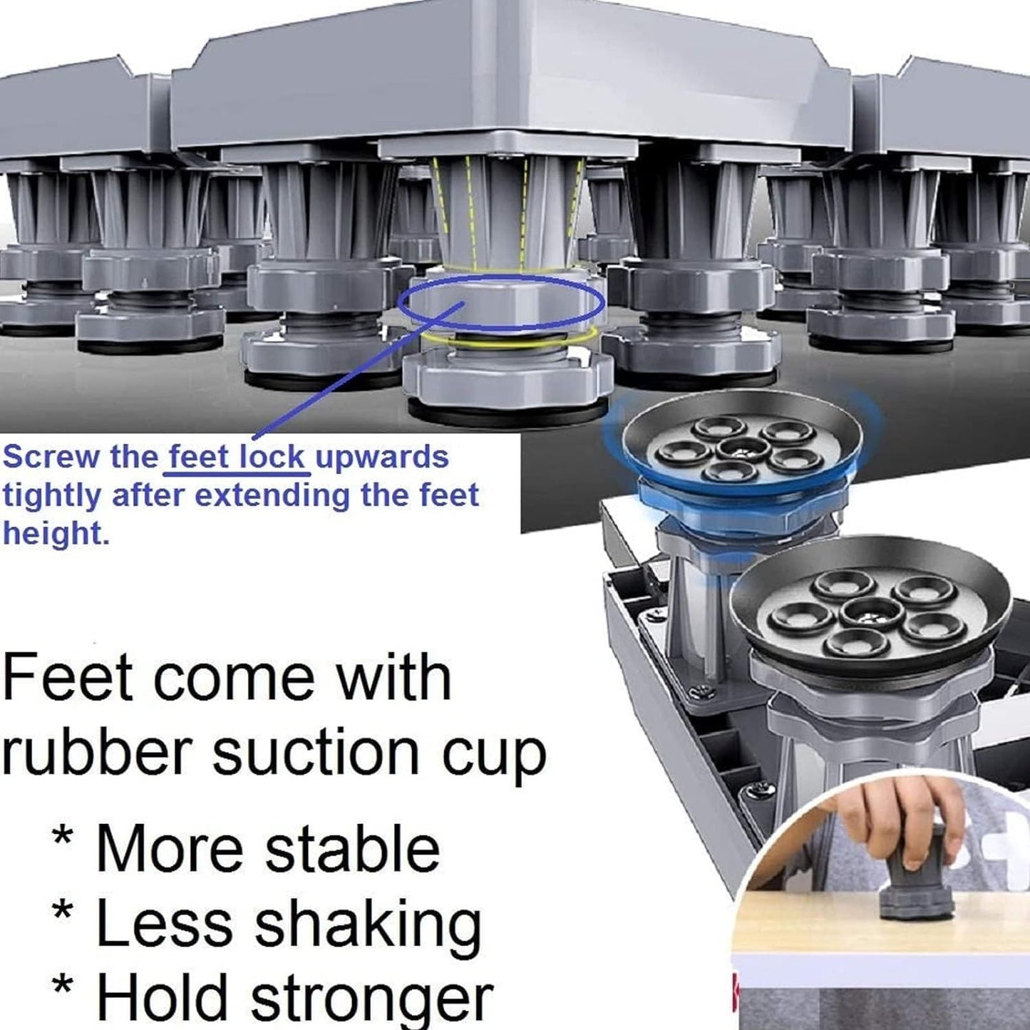 Adjustable Refrigerator Base Stand – Heavy-Duty Anti-Slip Fridge Stand with Wheels |Habi Mart