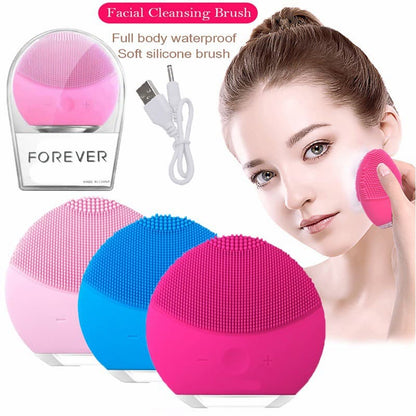 Electric Silicone Facial Cleansing Brush – Deep Pore Face Cleaner |Habi Mart