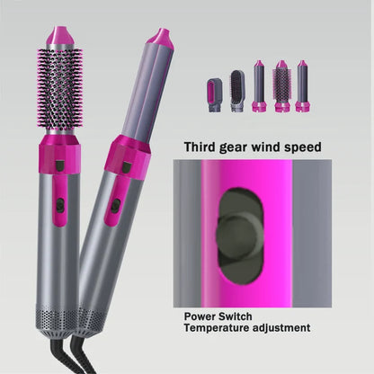 5-in-1 Hot Air Brush Styler – Hair Dryer & Styling Brush |Habi Mart