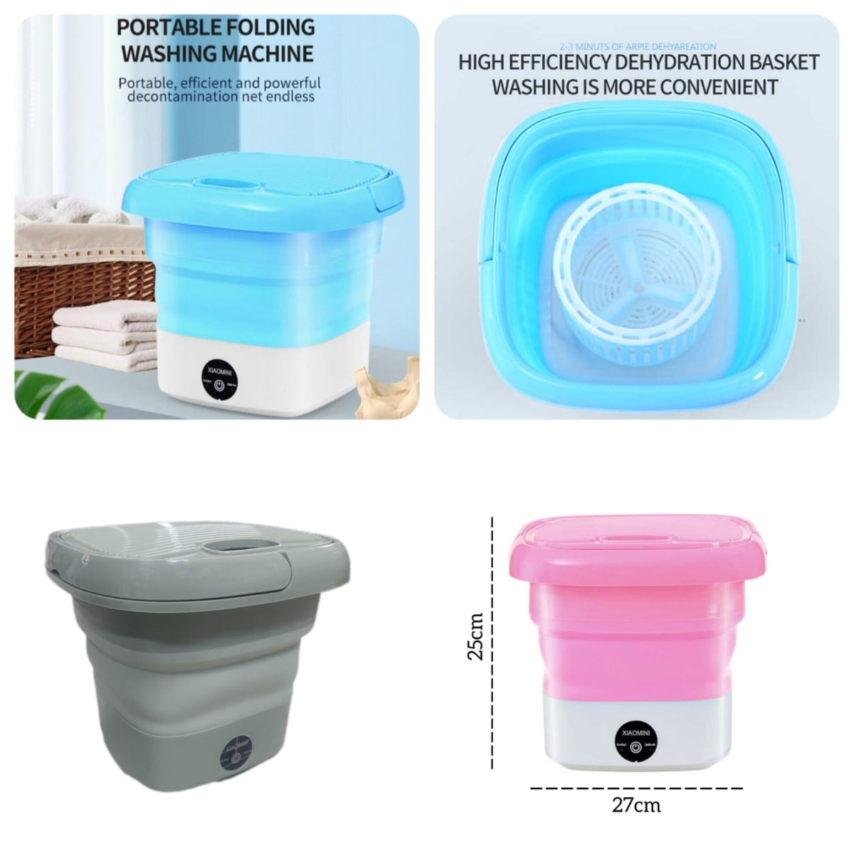 Mini Washing Machine Portable – Compact Electric Washer for Kids Clothes, Baby Items & Underwear | Habi Mart