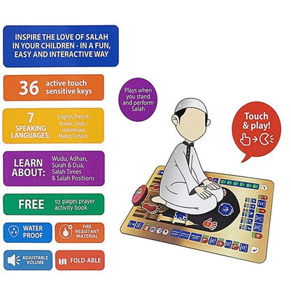 Kids Prayer Mat – Soft Islamic Prayer Rug for Children |Habi Mart