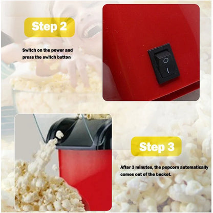 Mini Popcorn Machine – Compact Hot Air Popcorn Maker for Home & Parties |Habi Mart