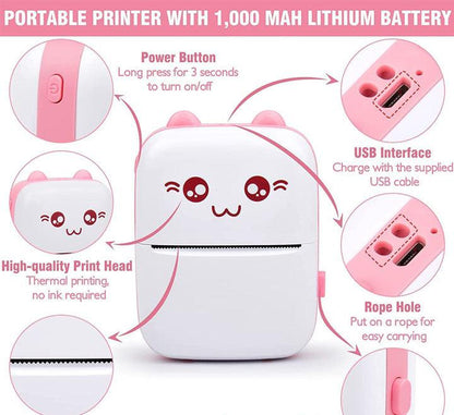 Wireless Mini Thermal Printer – Portable Bluetooth Printer |Habi Mart