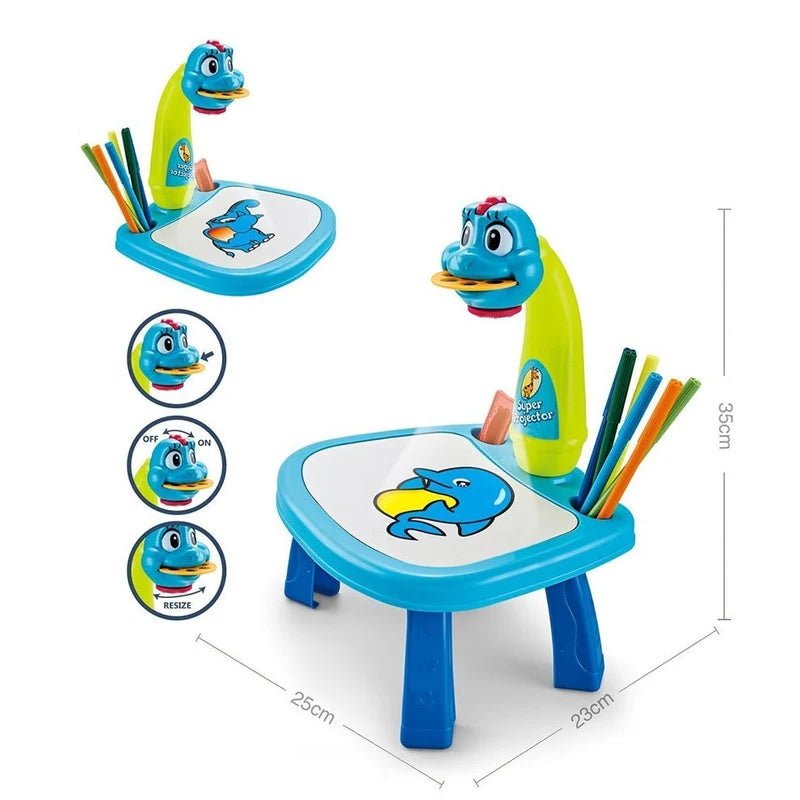 Kids LED Projector Art Table – Interactive Drawing, Tracing & Painting Board |Habi Mart