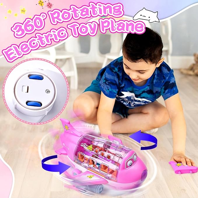 Rotating Electric Airplane Toy for Kids – Spinning Flying Plane with Lights & Fun Play |Habi Mart