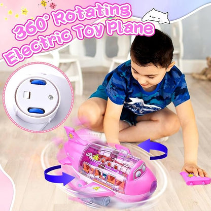 Rotating Electric Airplane Toy for Kids – Spinning Flying Plane with Lights & Fun Play |Habi Mart