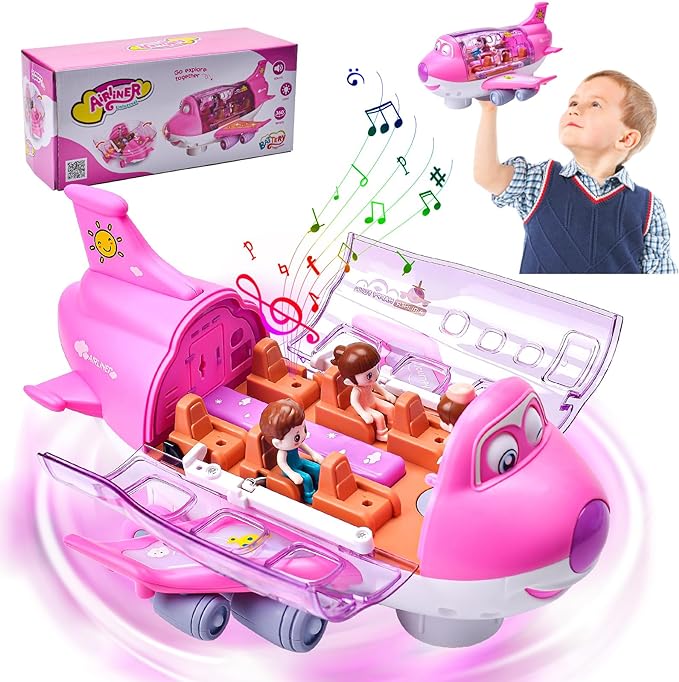 Rotating Electric Airplane Toy for Kids – Spinning Flying Plane with Lights & Fun Play |Habi Mart