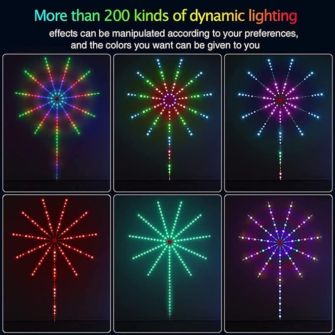 Smart Firework LED Lights – RGB Music Sync Lights with App & Remote |Habi Mart